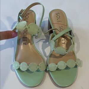 Sole Society Light mint Green Women's Sandals from Nordstrom 7 1/2 M